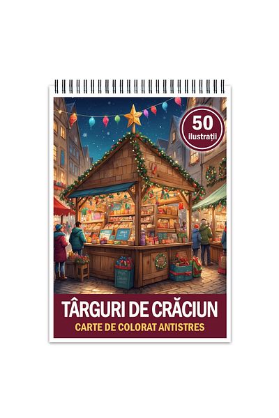 Legendary Gifts Anti-stress Coloring Book, 50 Illustrations, Christmas Fairs, 106 Pages, Format: A5