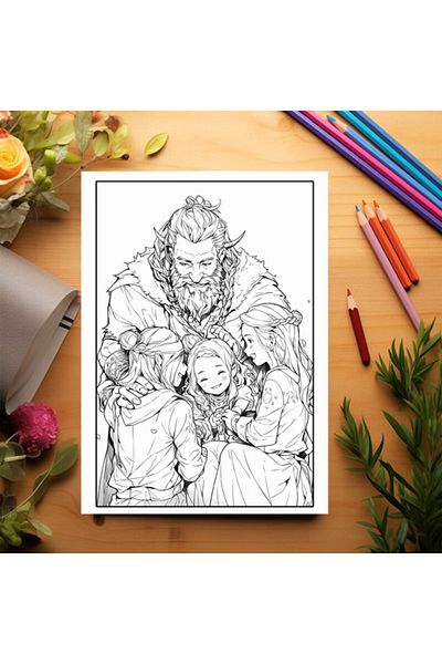 Legendary Gifts Anti-stress Coloring Book, 50 Illustrations, Anime Vikings, 106 Pages, Format: A5i
