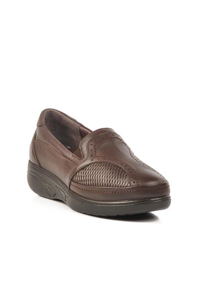 WALKWAY 42652 Z Brown Genuine Leather Women's Casual Shoes
