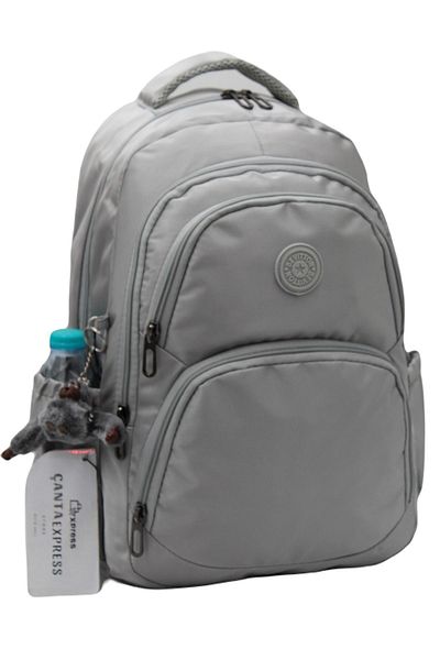 ÇantaExpress Exp-34600 Γκρι Αδιάβροχη Σχολική Τσάντα Unisex Σχολική τσάντα πλάτης