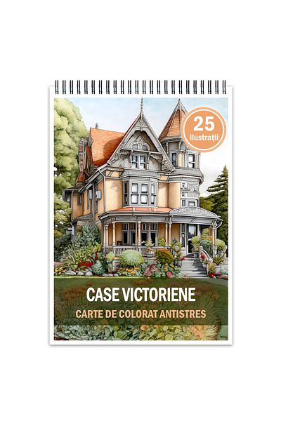 Legendary Gifts Anti-stress Coloring Book, 25 Victorian House Illustrations, 56 Pages, Format: A5