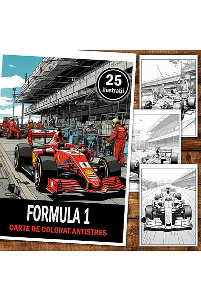 Legendary Gifts Coloring Book For Relaxation And Antistress, 25 Illustrations, Formula 1, 56 Pages, Format: A5