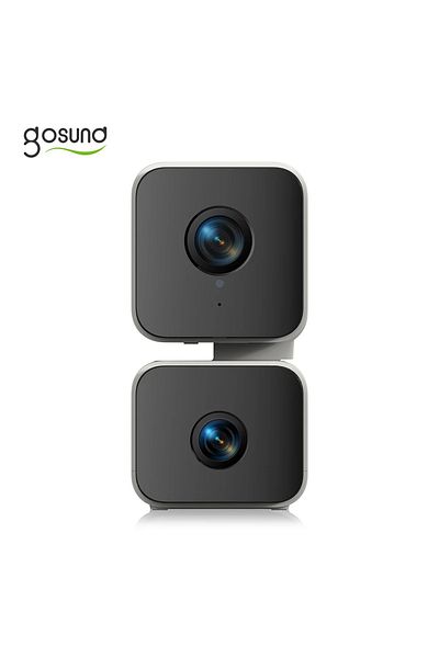 Gosund Pc12 Wireless Dual Ip Camera, 4 Mp Hd, Night Vision, Microsd Slot, Ir 10m, Black/white