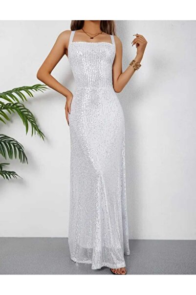 MODAS Sırt dekolteli pulpayet abiye elbise