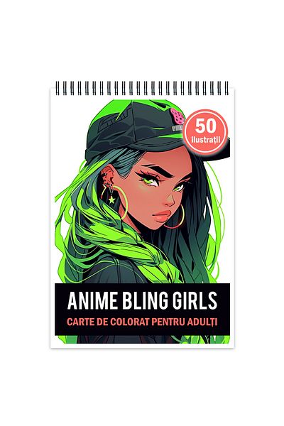 Legendary Gifts Adult Coloring Book, 50 Illustrations, Anime Bling Girls, 106 Pages