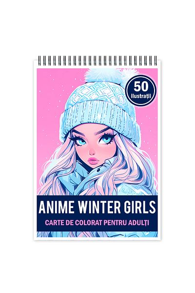 Legendary Gifts Anti-stress Coloring Book, 50 Illustrations, Anime Winter Girls, 106 Pages, Format: A5