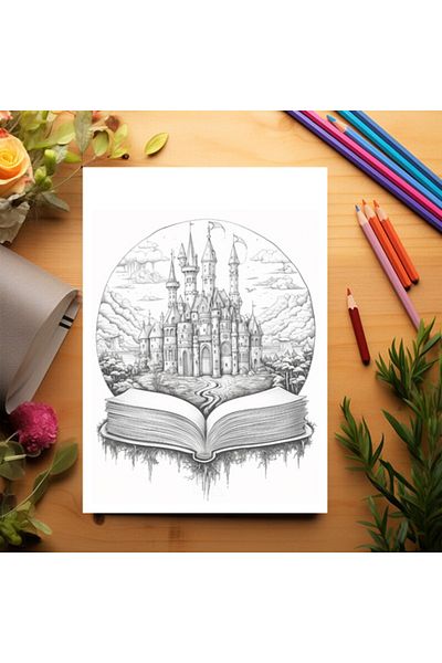 Legendary Gifts Anti-stress Coloring Book, 50 Illustrations, Stories Come To Life, 106 Pages, Format: A5