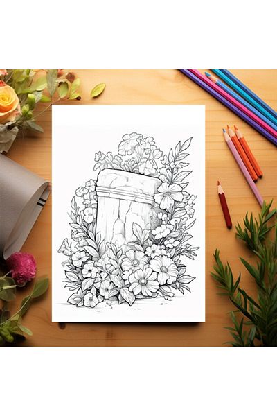 Legendary Gifts Anti-stress Coloring Book, 50 Illustrations, Flowers Of Time, 106 Pages, Format: A5