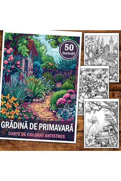 Legendary Gifts Anti-stress Coloring Book, 50 Illustrations Spring Garden, 106 Pages, Format: A5