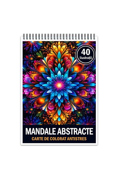Legendary Gifts Anti-stress Coloring Book, 40 Abstract Mandala Illustrations, Format: A5