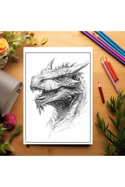Legendary Gifts Anti-stress Coloring Book, 50 Illustrations, Dragons - Volume Ii, 106 Pages, Format: A5