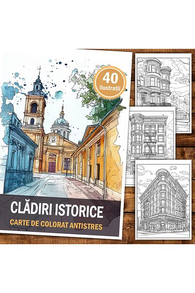 Legendary Gifts Anti-stress Coloring Book, 40 Illustrations Of Historical Buildings, 86 Pages, Format: A5