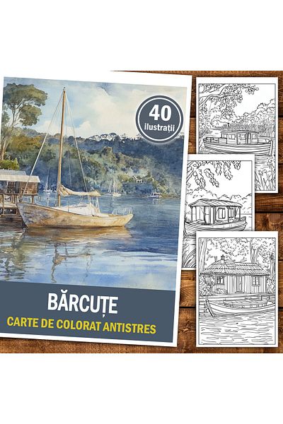 Legendary Gifts Anti-stress Coloring Book, 40 Illustrations Boats, 86 Pages, Format: A5