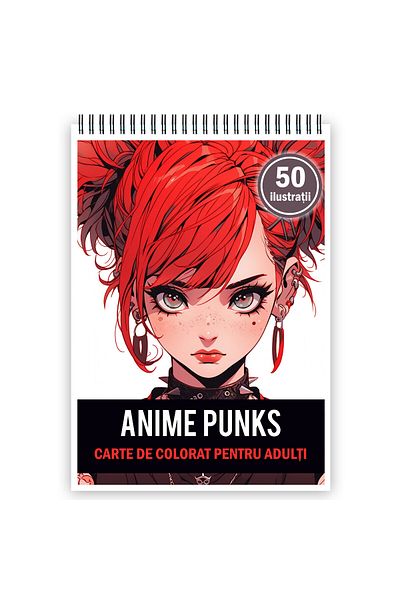 Legendary Gifts Anti-stress Coloring Book, 50 Illustrations, Anime Punk Girls, 106 Pages, Format: A5i