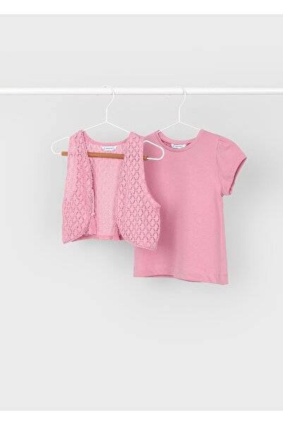 MAYORAL Girl's Vest Tshirt Pomegranate Flower