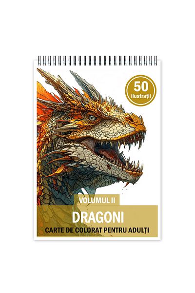 Legendary Gifts Anti-stress Coloring Book, 50 Illustrations, Dragons - Volume Ii, 106 Pages, Format: A5
