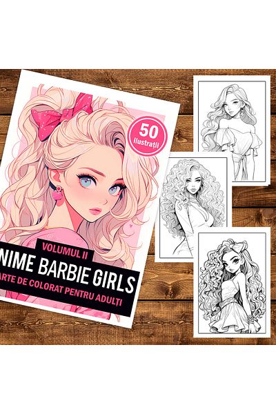 Legendary Gifts Carte de colorat pentru adulti, 50 de ilustratii, Anime Girls - Volumul II, 106 pagini