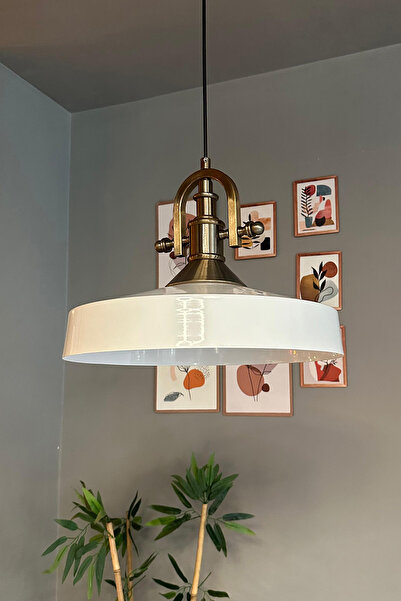 Bamyum Açe Beyaz Tekli Gemici Eskitme Başlık Avize Retro Sarkıt Ofis Showroom...