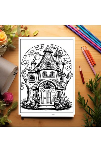 Legendary Gifts Adult Coloring Book, 38 Illustrations, Magical Houses, 86 Pages