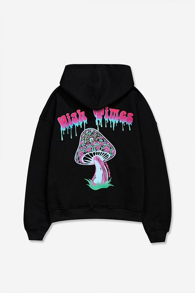 UKHWD SUPPLY High Times Black Zip Hoodie Men's Jacket