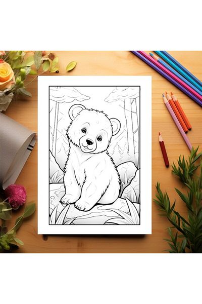 Legendary Gifts Coloring Book, 50 Illustrations, Cute Bears, 106 Pages, Format: A5