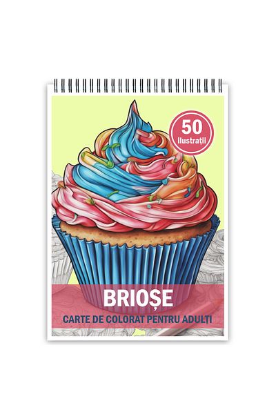 Legendary Gifts Adult Coloring Book, 50 Illustrations, Cupcakes, 106 Pages