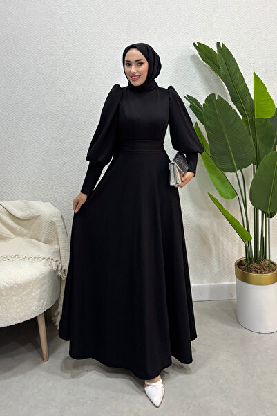 Tarzım Tuba فستان سكوبا بأكمام بالونية للنساء