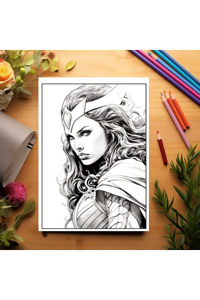 Legendary Gifts Coloring Book, 50 Illustrations, Superheroes, 106 Pages, Format: A5