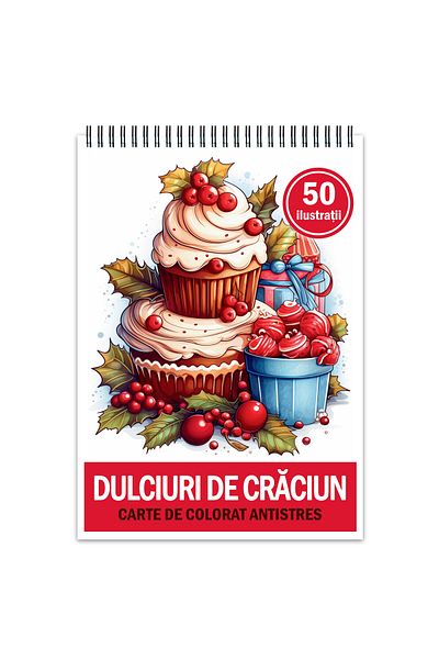 Legendary Gifts Anti-stress Coloring Book, 50 Illustrations, Christmas Sweets, 106 Pages, Format: A5