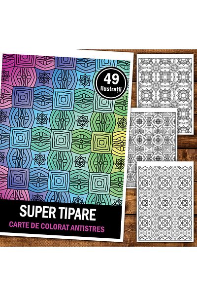 Legendary Gifts Anti-stress Coloring Book, 49 Illustrations Super Typare, Format: A5