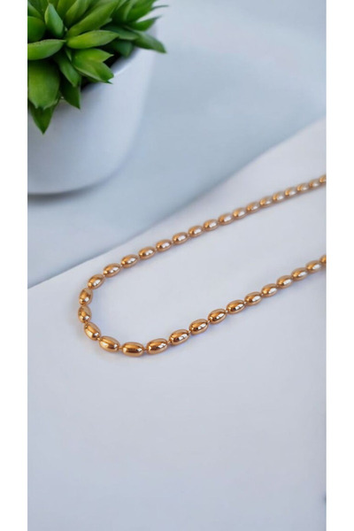 İNİTİUM Xuping Jewelry Stainless Steel Flat Dorica Rose Gold Necklace