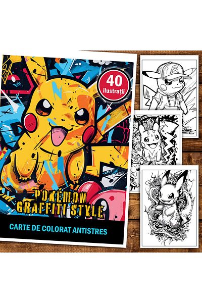 Legendary Gifts Anti-stress Coloring Book, 40 Illustrations, Graffiti Pokemon, 86 Pages, Format: A5