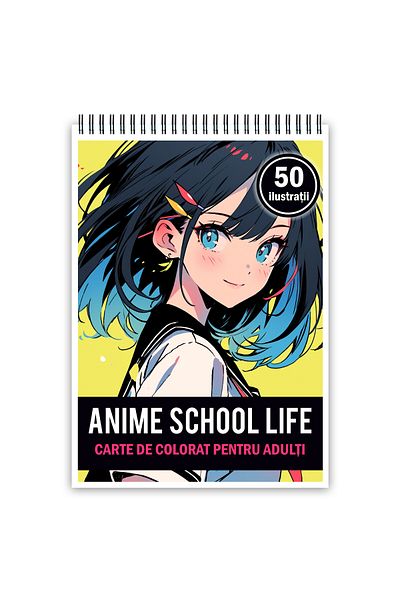 Legendary Gifts Adult Coloring Book, 50 Anime School Life Illustrations, 106 Pages