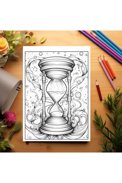 Legendary Gifts Anti-stress Coloring Book, 50 Illustrations, Sands Of Time - Volume I, 106 Pages, Format: A5