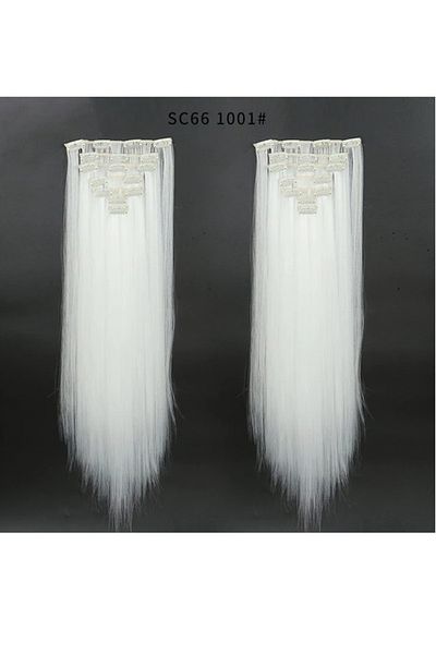 animis beauty Extensii par clip-on Blond ALB, 16 clipsuri, 55 cm, fibra sintetica cu aspect natural