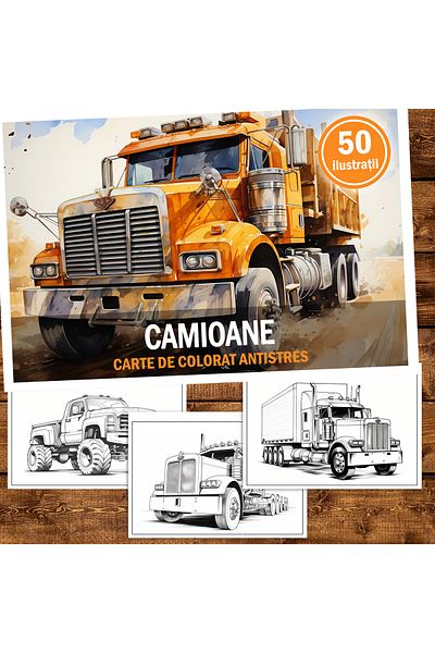Legendary Gifts Coloring Book For Relaxation And Anti-stress, 50 Illustrations, Trucks, 106 Pages, Format: A5