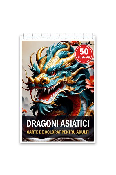 Legendary Gifts Coloring Book, 50 Illustrations, Asian Dragons, 106 Pages, Format: A5