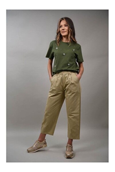 Y TWO WOMEN ΠΑΝΤΕΛΟΝΙ ΚΑΡΟΤΟ ΜΕ ΔΕΚΑ ΣΤΟ ΑΝΩ ΜΕΡΟΣ IRENE Μπεζ M-L