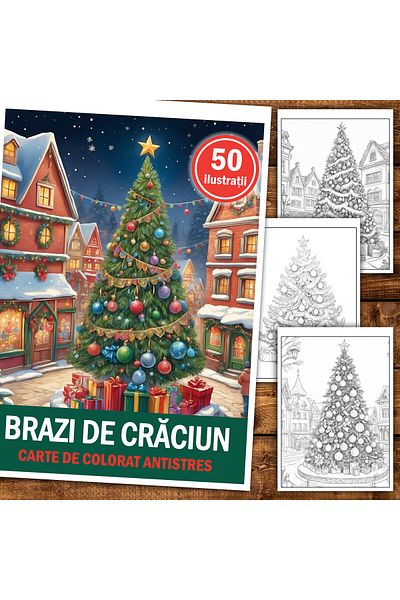 Legendary Gifts Anti-stress Coloring Book, 50 Illustrations, Christmas Trees, 106 Pages, Format: A5