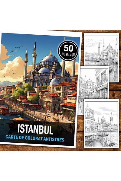 Legendary Gifts Coloring Book For Relaxation And Anti-stress, 50 Illustrations, Istanbul, 106 Pages, Format: A5