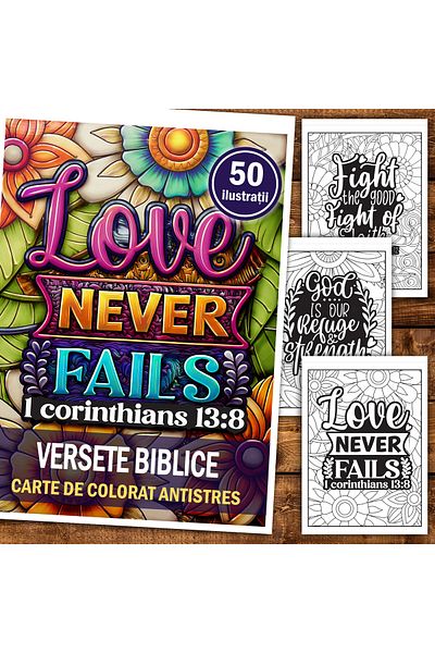 Legendary Gifts Anti-stress Coloring Book, 50 Bible Verse Illustrations, 106 Pages, Format: A5