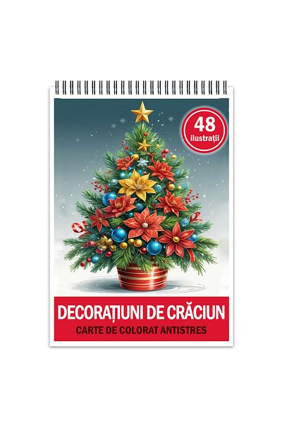 Legendary Gifts Anti-stress Coloring Book, 48 Illustrations, Christmas Decorations, 96 Pages, Format: A5