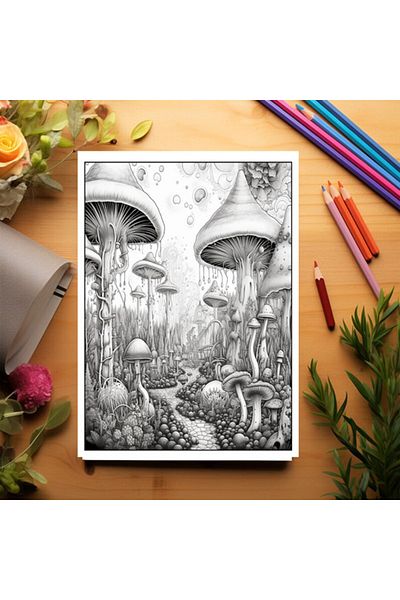 Legendary Gifts Anti-stress Coloring Book, 50 Illustrations, A Hallucinatory World - Volume I, 106 Pages, Format: A5
