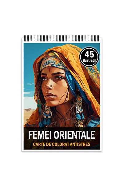 Legendary Gifts Anti-stress Coloring Book, 45 Illustrations, Oriental Women, 96 Pages, Format: A5