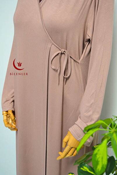 Bilenler Women's Side Tie Cotton Combed Prayer Dress – Size 38-48