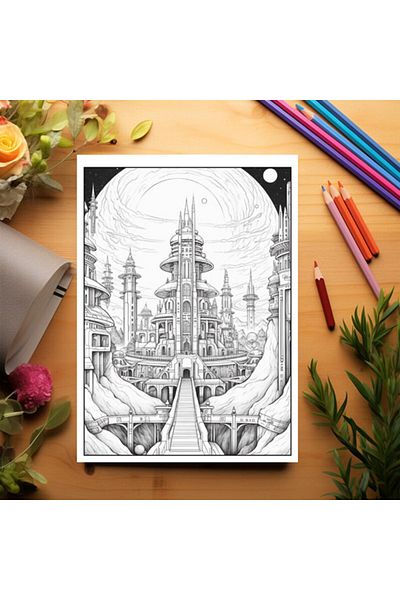 Legendary Gifts Coloring Book With 50 Illustrations, A World From The Future - Volume I, 106 Pages, Format: A5