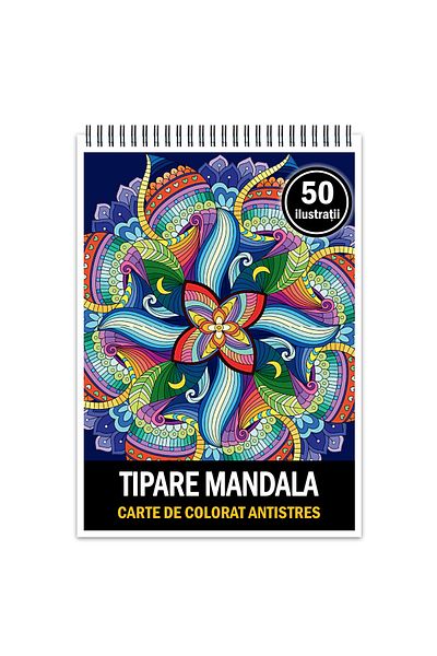 Legendary Gifts Anti-stress Coloring Book, 50 Illustrations Mandala Patterns, 106 Pages, Format: A5