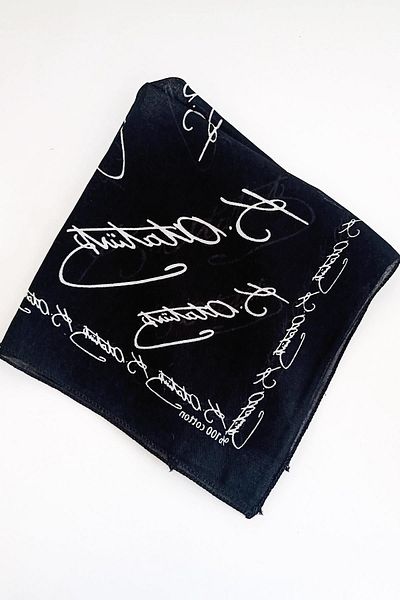 New Obsessions 10 Νοεμβρίου Special Atatürk Signature Μαύρο τετράγωνο βαμβακερό μαντήλι 2 πακέτο