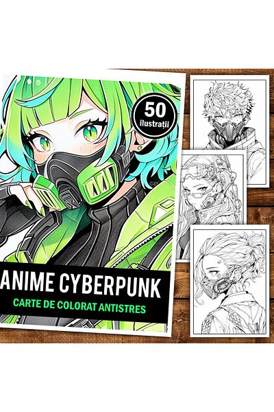 Legendary Gifts Coloring Book, 50 Illustrations, Cyberpunk Girls, 106 Pages, Format: A5