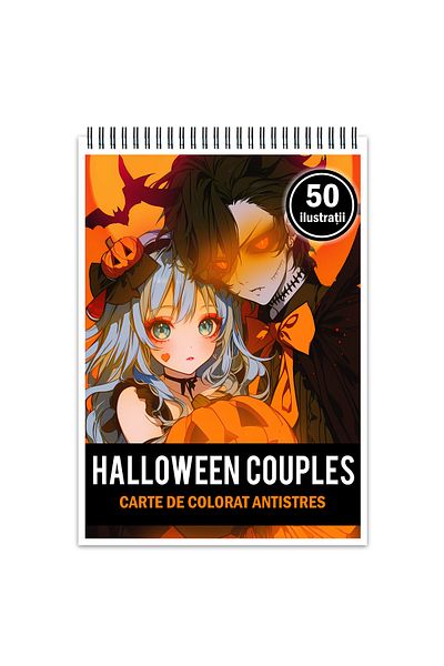 Legendary Gifts Anti-stress Coloring Book, 50 Illustrations, Anime Halloween Couples, 106 Pages, Format: A5